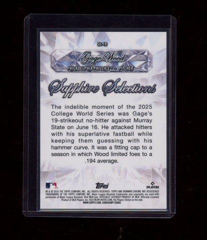 2025 Bowman Draft Sapphire Edition #BDC-4 Gage Wood Orange Sapphire #/25