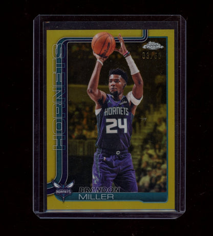 2025-26 Topps Chrome Update #86 Brandon Miller Gold Basketball Refractor #/50