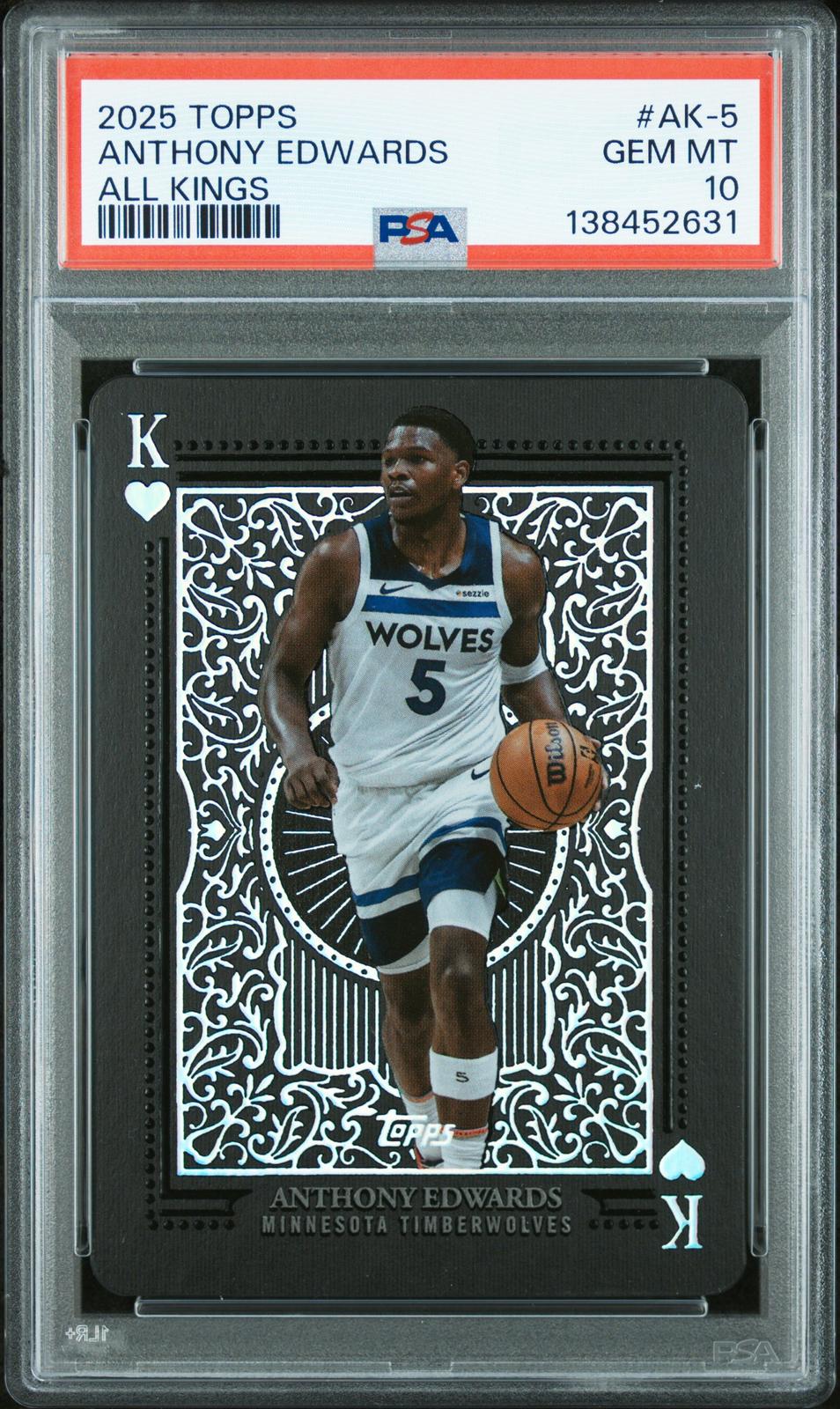 2025 Topps All Kings #AK-5 Anthony Edwards PSA 10