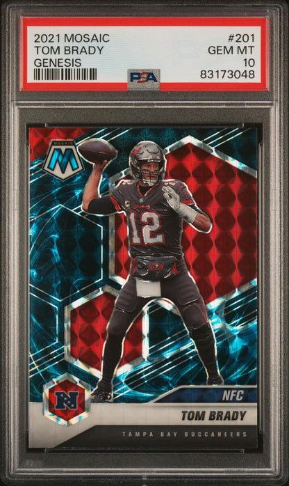 2021 Panini Mosaic #201 Tom Brady Genesis PSA 10