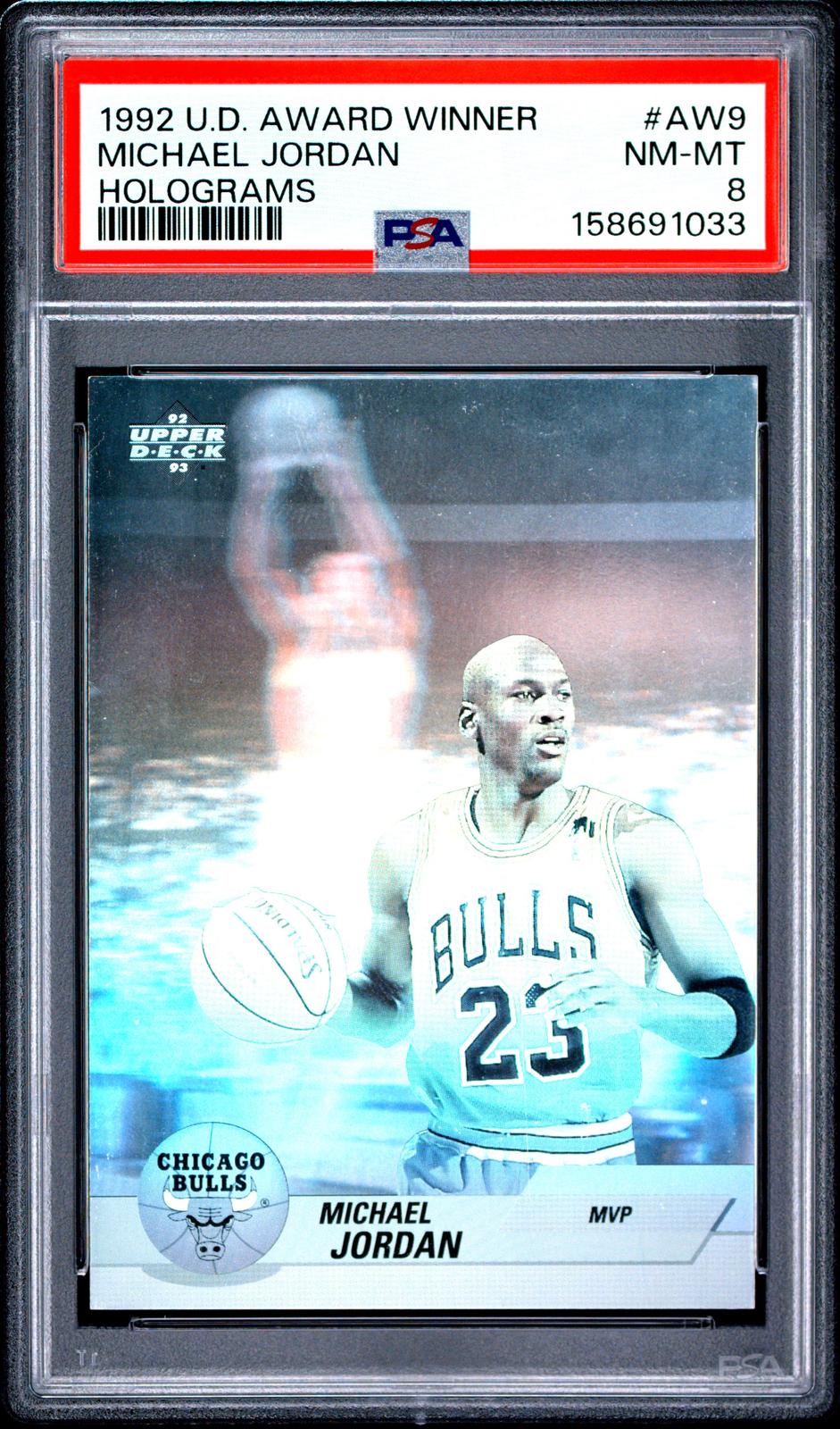 1992 Upper Deck Award Winner Hologram #AW9 Michael Jordan Holograms PSA 8