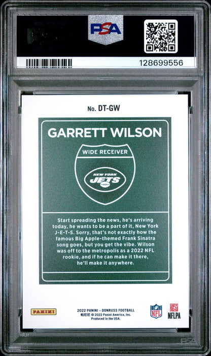 2022 Panini Donruss Downtown #DTGW Garrett Wilson Downtown! PSA 10