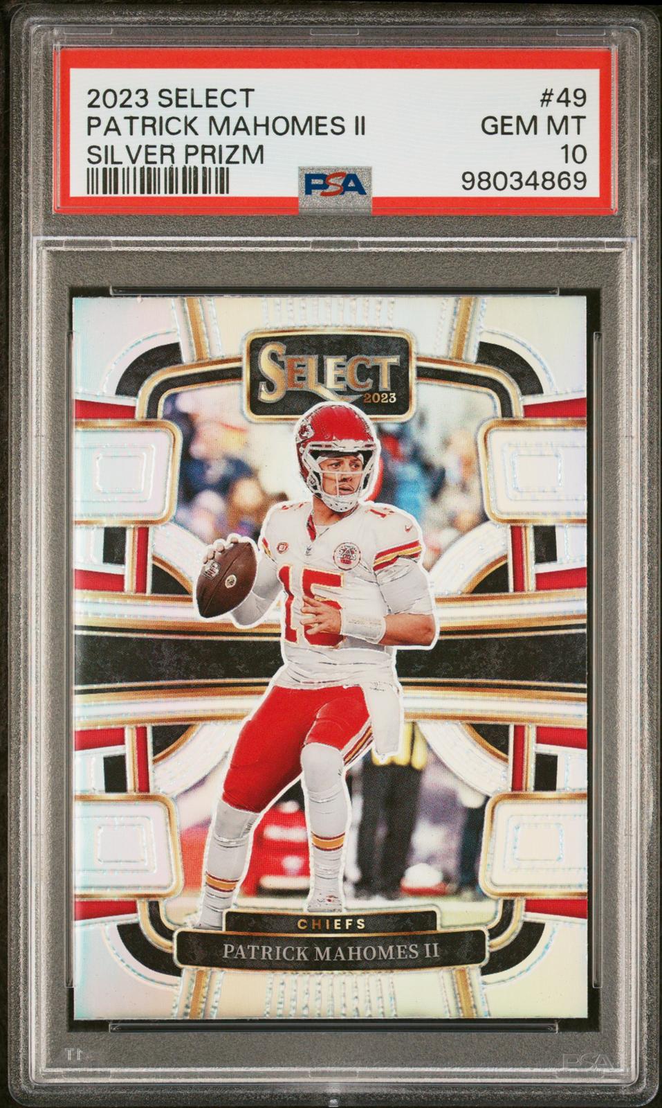 2023 Panini Select #49 Patrick Mahomes Ii Silver Prizm PSA 10