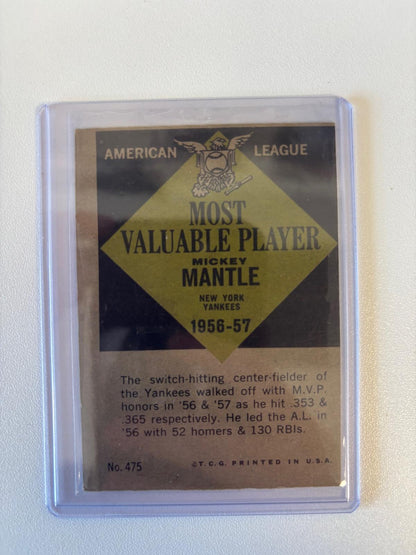 1961 Topps #475 Mickey Mantle