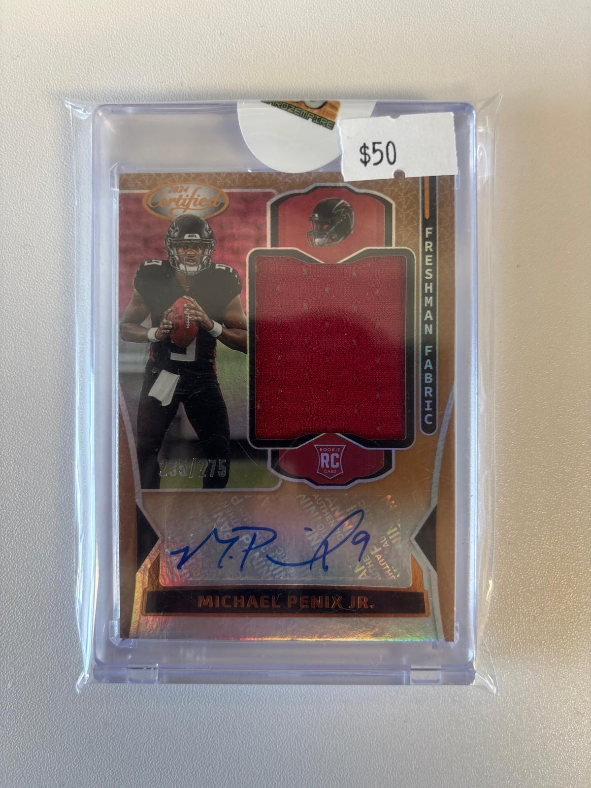2024 Panini Certified Michael Penix Jr. Freshman Fabric Mirror Signatures /299