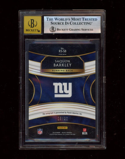 2018 Select Saquon Barkley Maroon Prizm Auto #/20 BGS 9