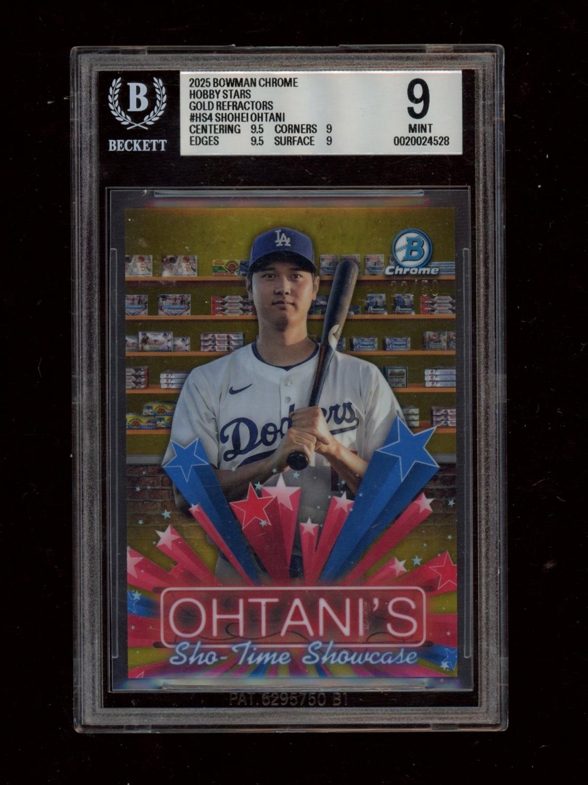 2025 Bowman #HS-4 Shohei Ohtani Hobby Stars Gold Refractor #/50