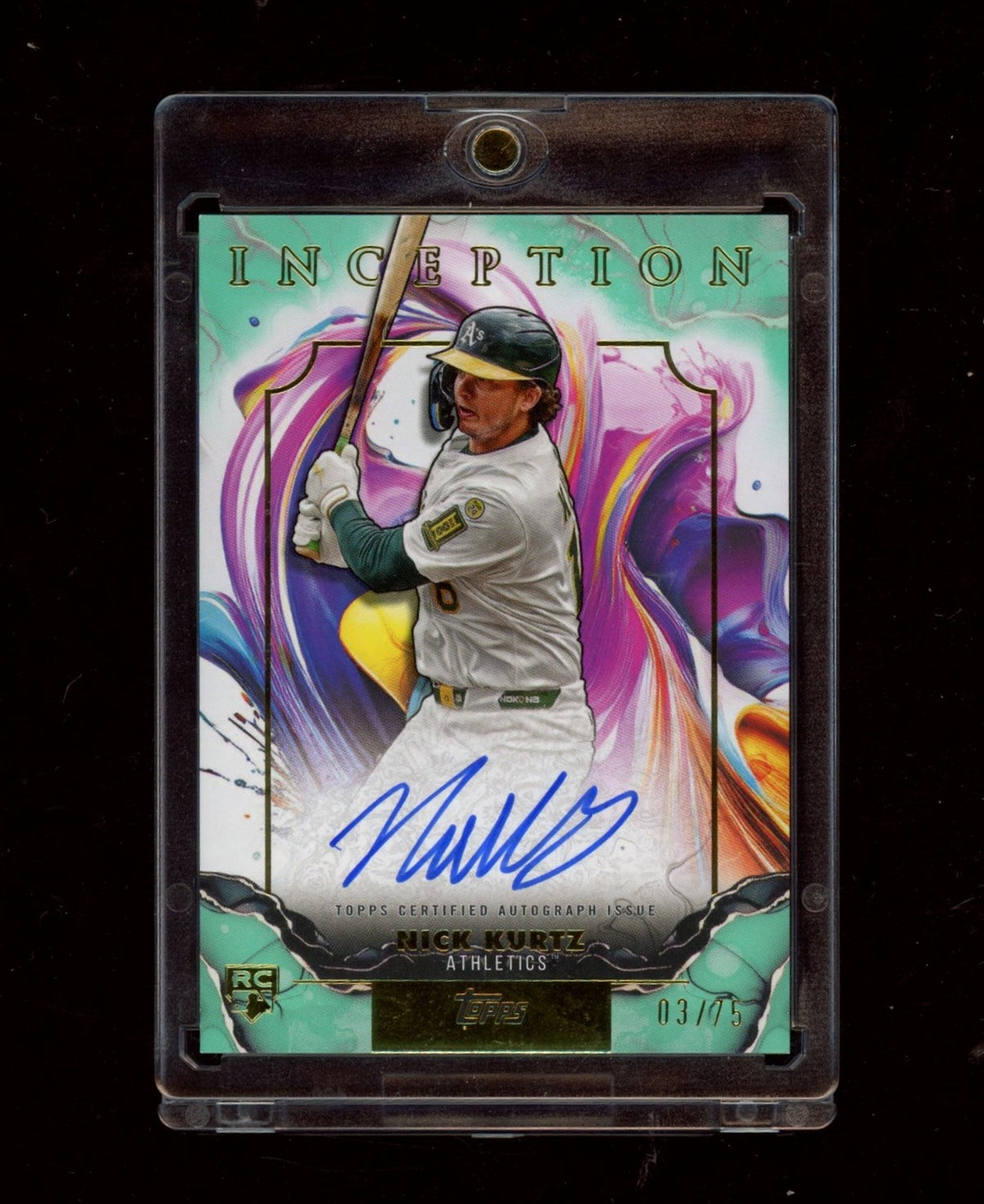 2025 Topps Inception #RESA-NKU Nick Kurtz Rookie Auto Green /75