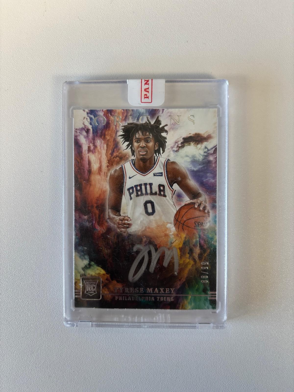 2020-21 Panini Origins #OA-MAX Tyrese Maxey Origins Autographs Silver Ink #/99