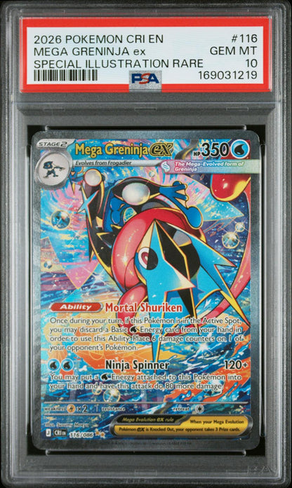 Cri En-Chaos Rising Mega Greninja Ex Special Illustration PSA 10