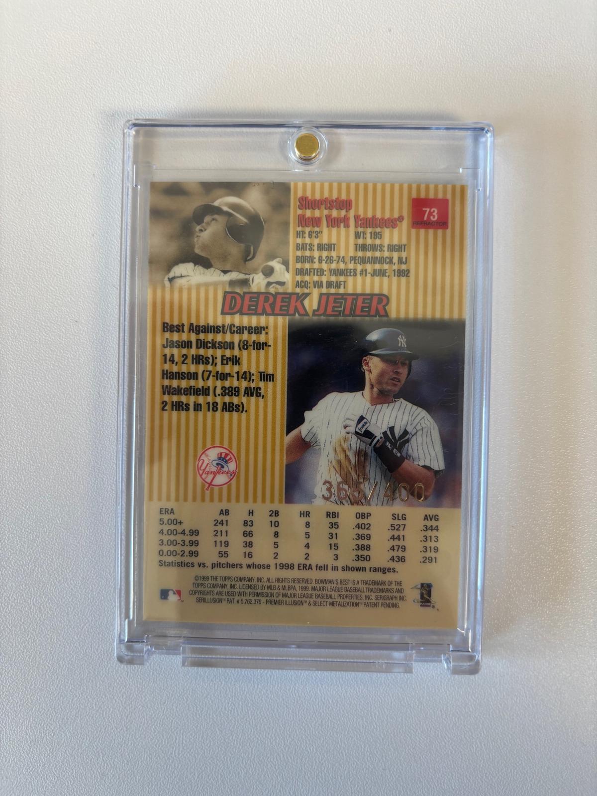 1999 Bowman's Best #73 Derek Jeter Refractor #/400