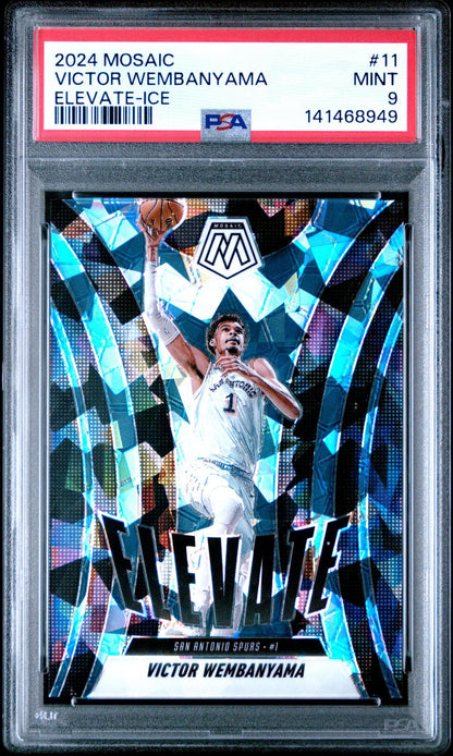 2024 Panini Mosaic Elevate #11 Victor Wembanyama Elevate-Ice PSA 9