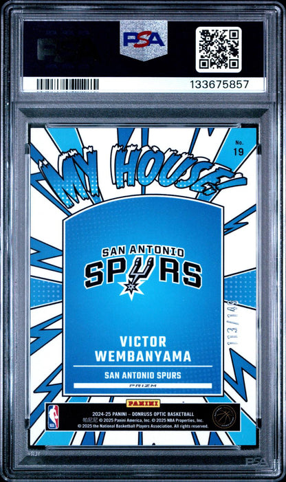 2024 Panini Donruss Optic My House #19 Victor Wembanyama Green Shock PSA 9
