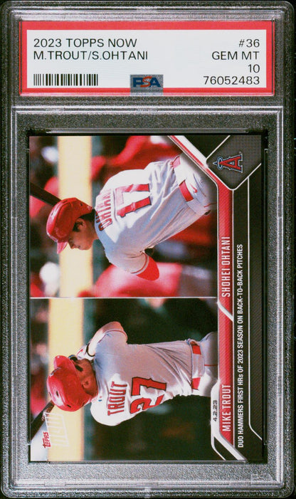2023 Topps Now #36 M.Trout/S.Ohtani PSA 10