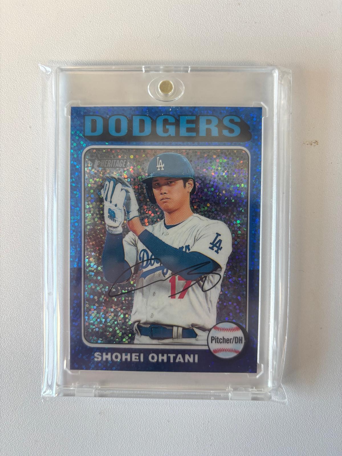 2024 Topps Heritage Shohei Ohtani Chrome Blue Sparkle