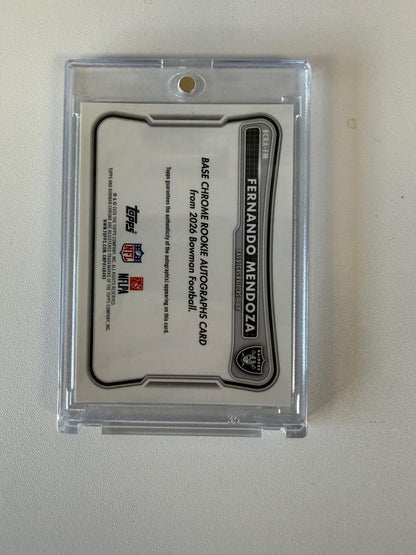 2026 Bowman #BCRA-FM Fernando Mendoza Chrome Rookie Autographs