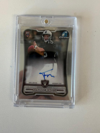 2026 Bowman #BCRA-FM Fernando Mendoza Chrome Rookie Autographs