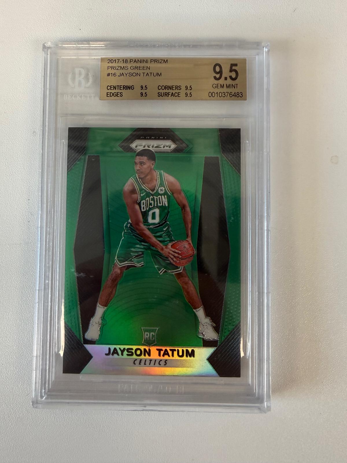 2017-18 Panini Prizm #16 Jayson Tatum Prizm Green BGS 9.5