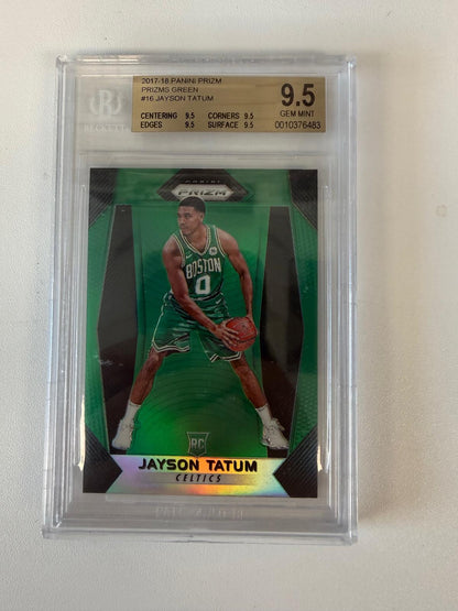 2017-18 Panini Prizm #16 Jayson Tatum Prizm Green BGS 9.5