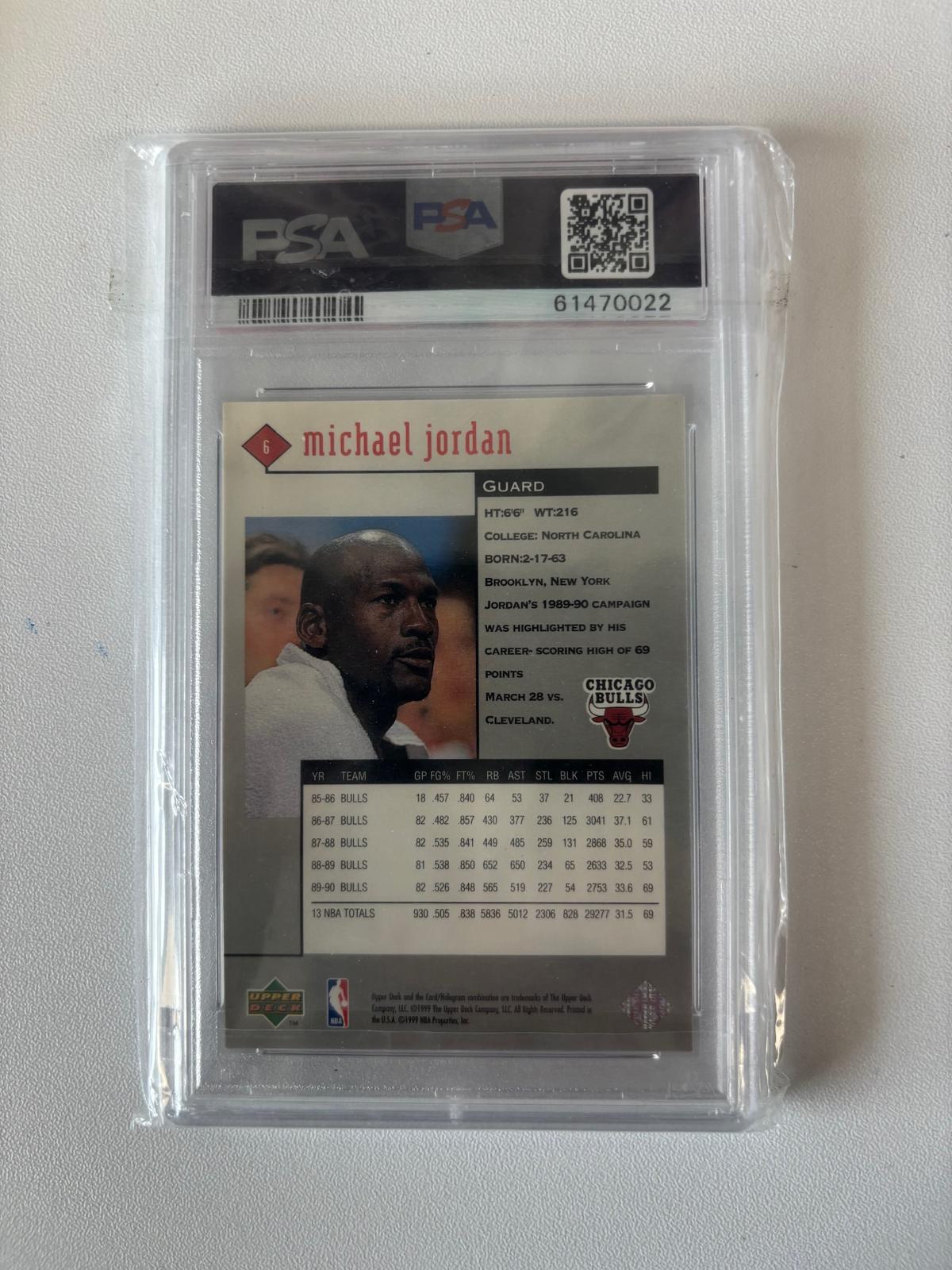 1998-99 Upper Deck Black Diamond #6 Michael Jordan PSA 8