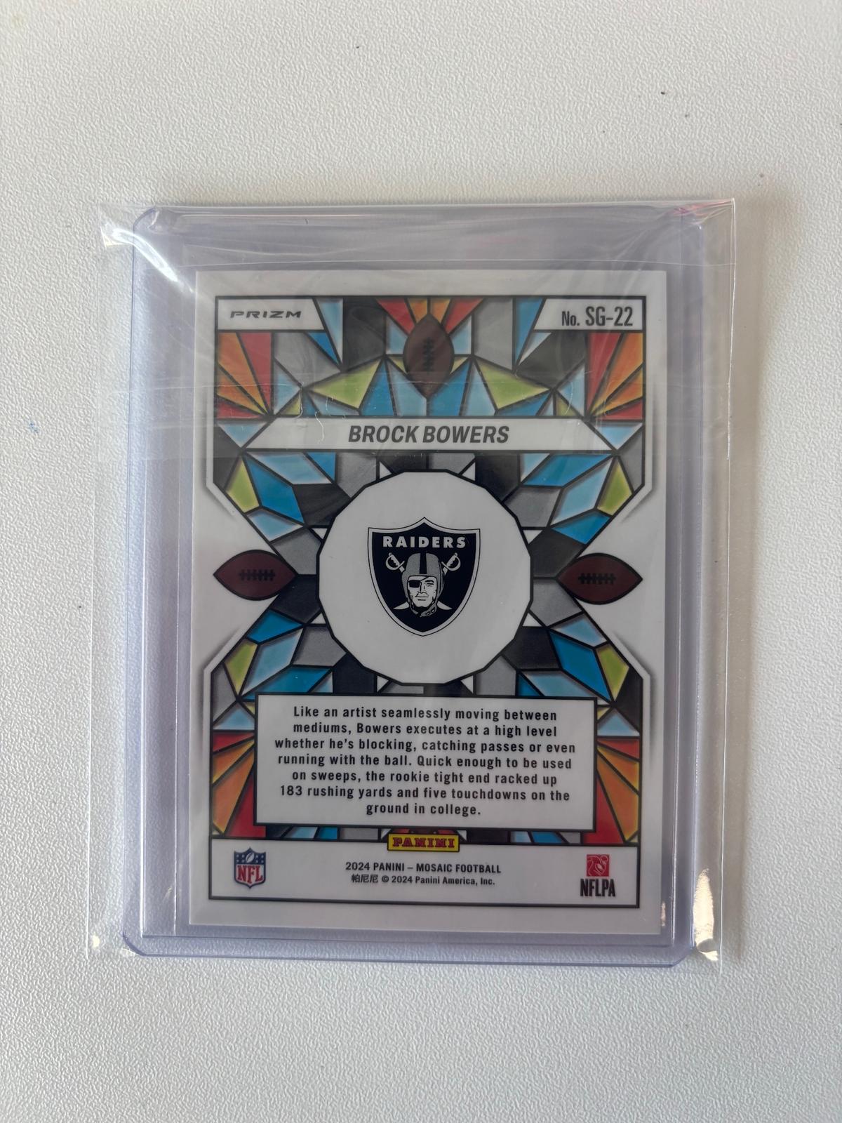 2024 Panini Mosaic Brock Bowers Stained Glass
