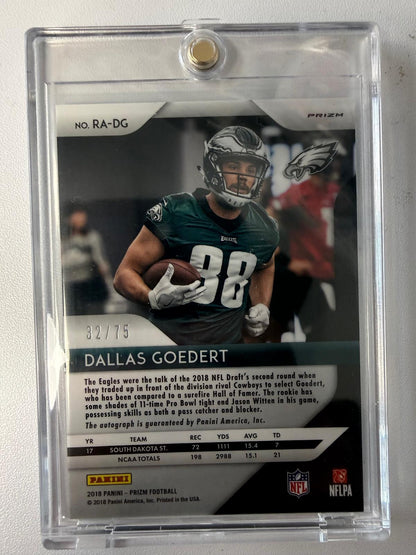 2018 Panini Prizm #RA-DG Dallas Goedert Rookie Autographs Prizm