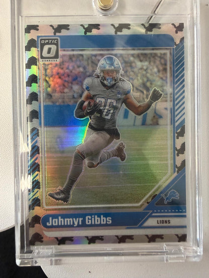 2024 Donruss Optic #64 Jahmyr Gibbs Team Logo #/32