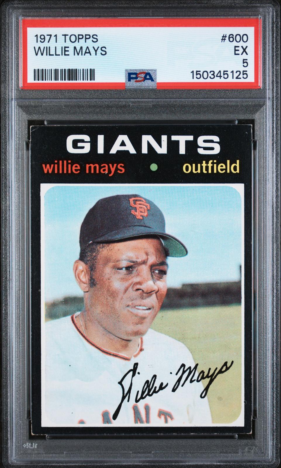 1971 Topps #600 Willie Mays PSA 5