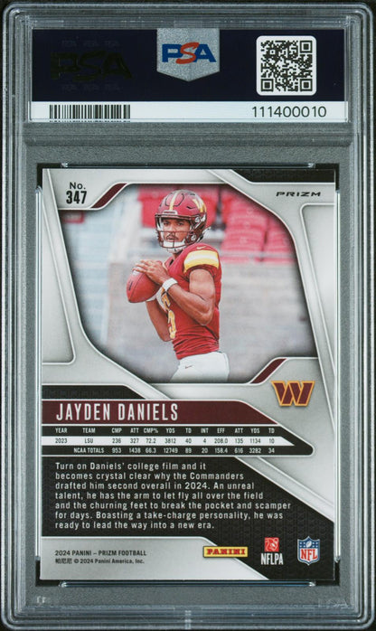 2024 Panini Prizm #347 Jayden Daniels Lazer Prizm PSA 10