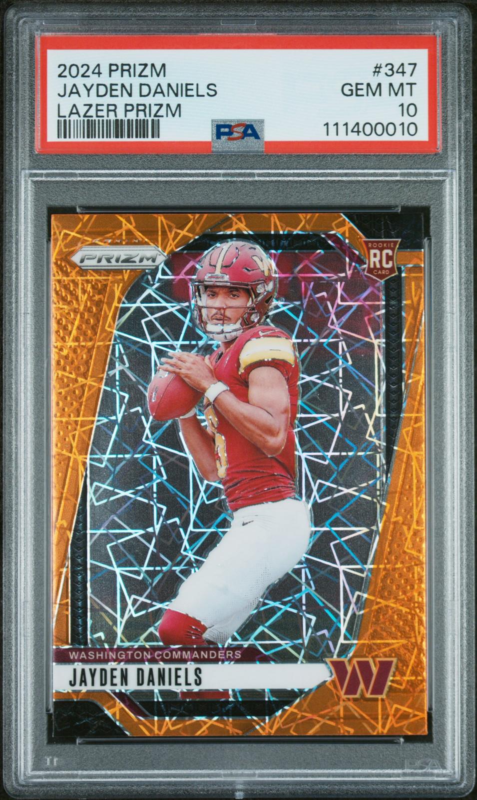 2024 Panini Prizm #347 Jayden Daniels Lazer Prizm PSA 10