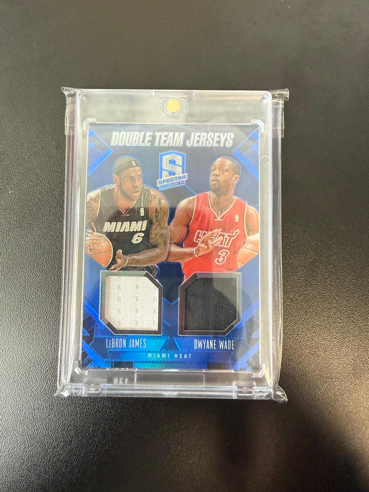 2013-14 Panini Spectra #9 Dwyane Wade / LeBron James Double Team Jerseys #/75