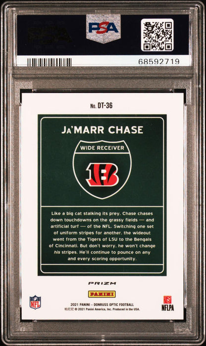 2021 Panini Donruss Optic Downtown #DT36 Ja'Marr Chase Downtown PSA 10