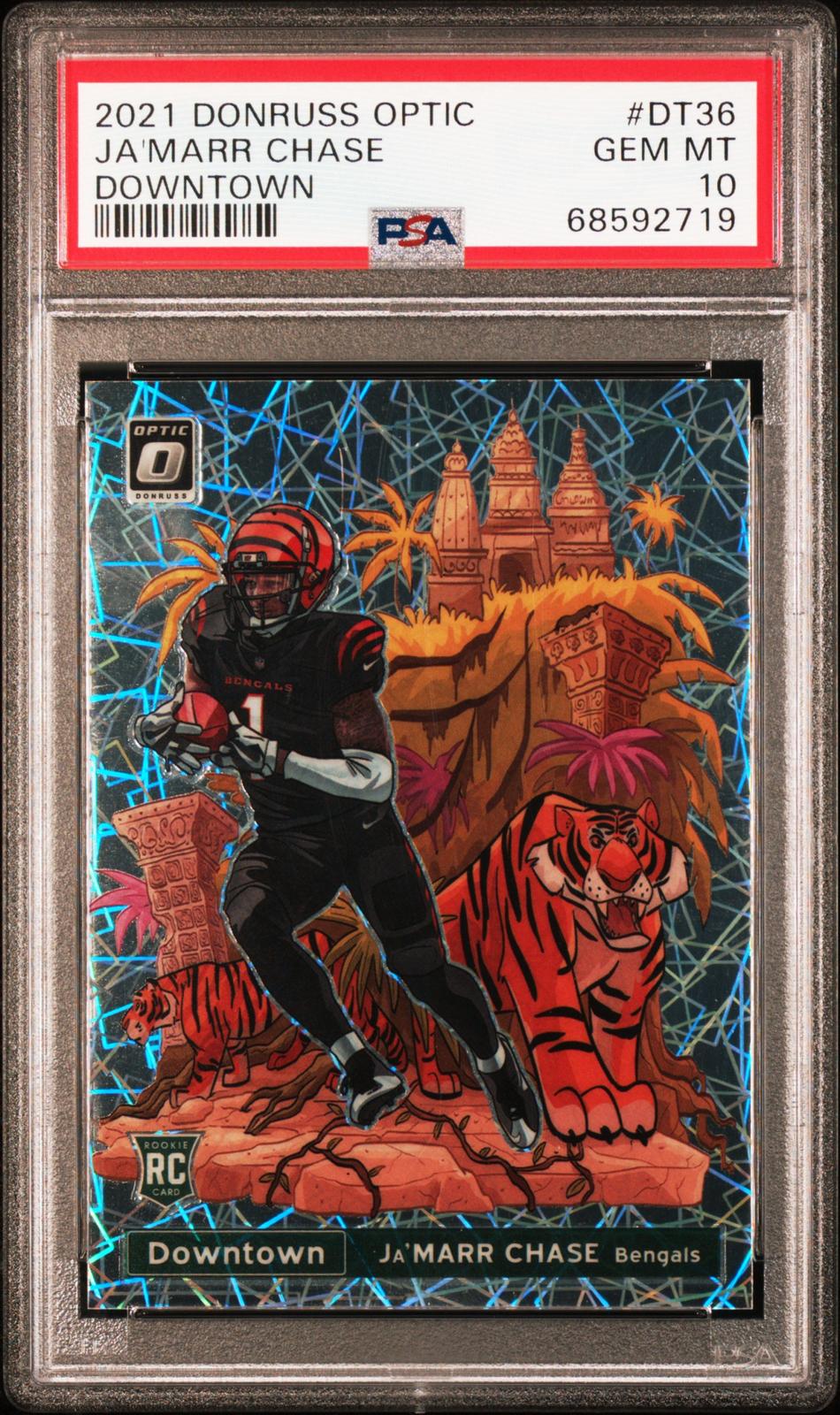 2021 Panini Donruss Optic Downtown #DT36 Ja'Marr Chase Downtown PSA 10
