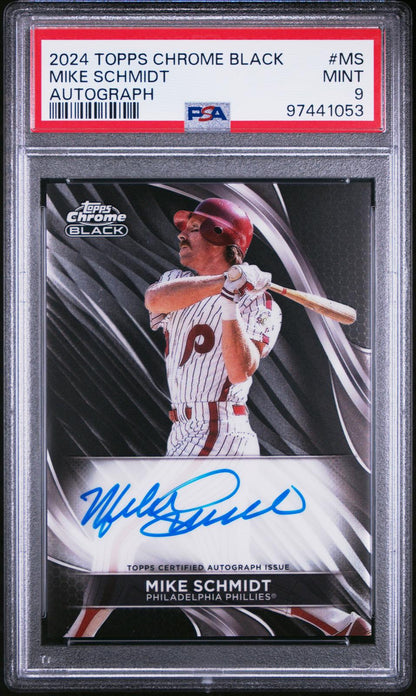 2024 Topps Chrome Black Autographs #MS Mike Schmidt PSA 9