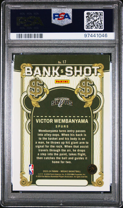 2023 Panini Mosaic Bank Shot #17 Victor Wembanyama PSA 9