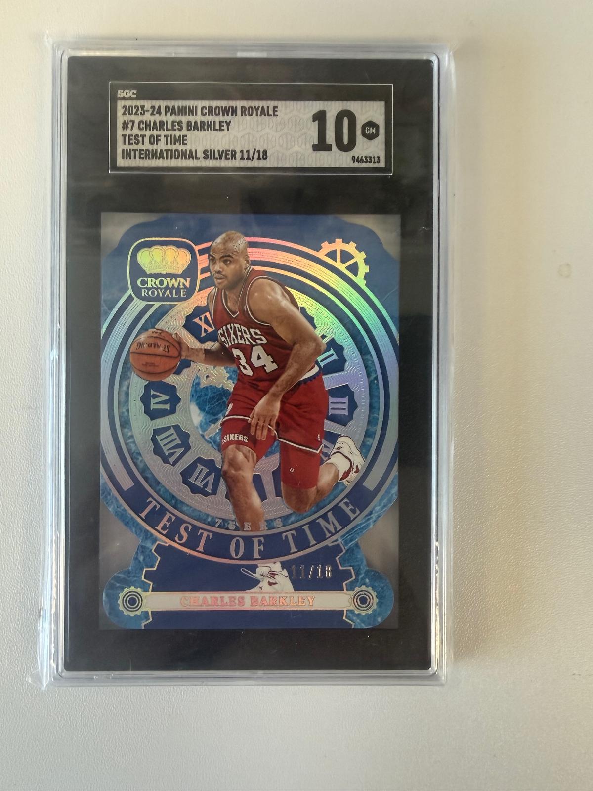 2023-24 Panini Crown Royale #7 Charles Barkley Test of Time Silver SGC 10 #/18