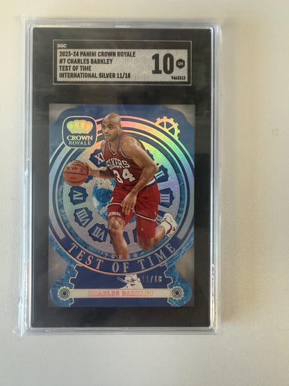 2023-24 Panini Crown Royale #7 Charles Barkley Test of Time Silver SGC 10 #/18