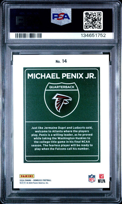 2024 Panini Donruss Downtown! #14 Michael Penix Jr. PSA 8