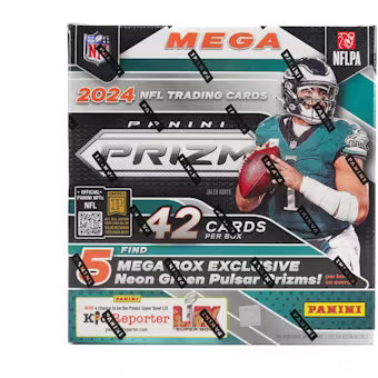 2024 Panini Prizm Football Mega Box (Neon Green Pulsar Prizms)