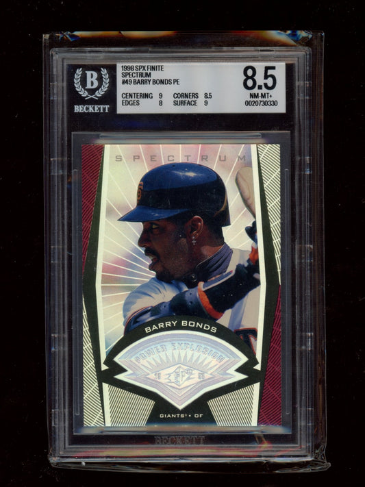 1998 SPx Finite #49 Barry Bonds Spectrum #/50 BGS 8.5 (Highest Graded)