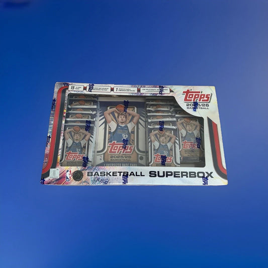 NBA Topps 2025-26 Basketball Exclusive Trading Card SUPER Box [15 Packs + 1 Oversized & Companion Card]