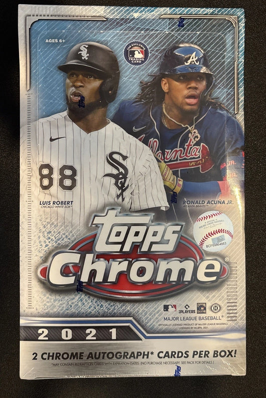 2021 Topps Chrome Factory Sealed Hobby Box 2 Autographs