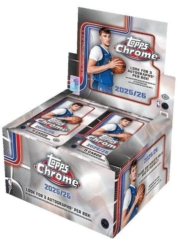 2025-26 TOPPS CHROME BASKETBALL FIRST DAY ISSUE (FDI) BOX - 3 AUTOs
